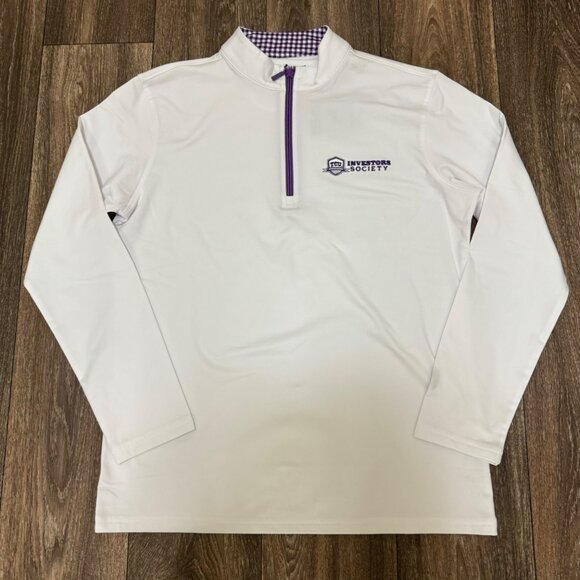 TCU Investors Society 1/4 Zip Pullover Women's Medium White Horn Legend Texas - Picture 1 of 12